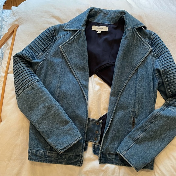 Cameo the label denim moto jacket size S - Picture 2 of 3